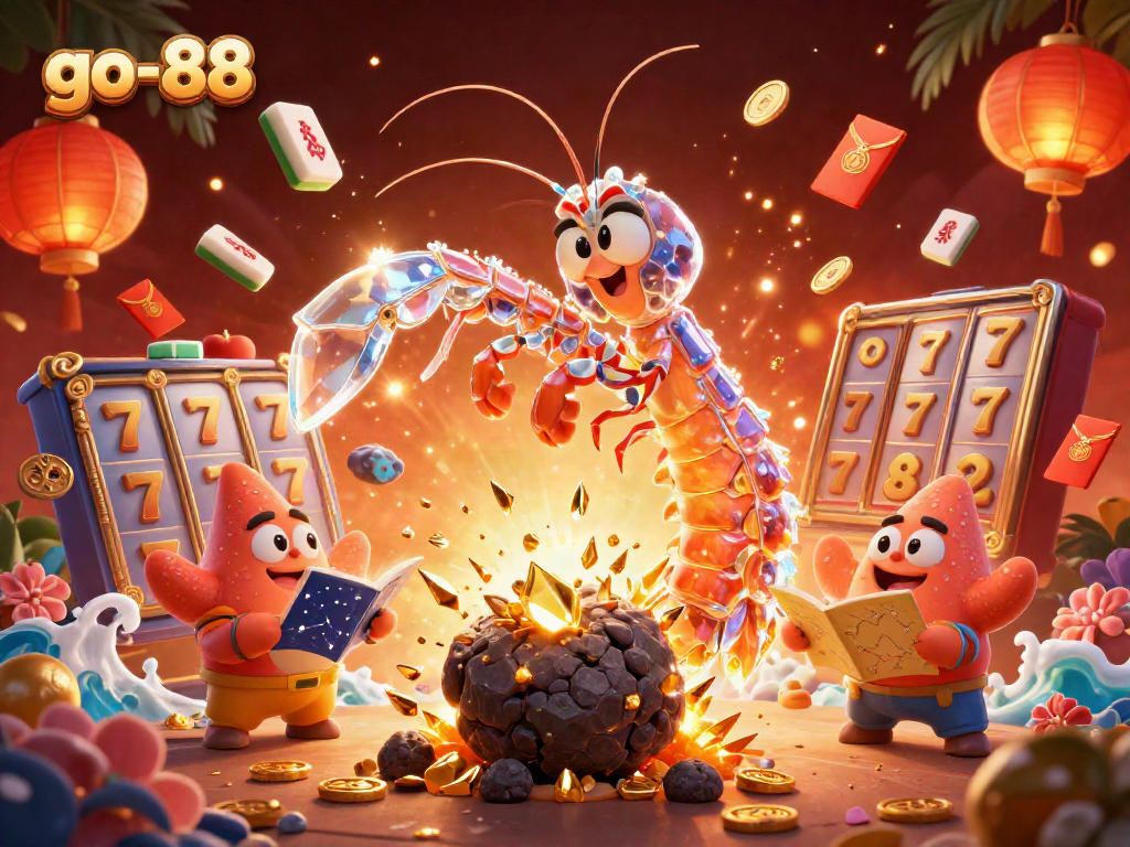 Experience thrilling wins at go-88 as the galactic samurai conquers slots and jackpots in a colorful, vibrant scene.
