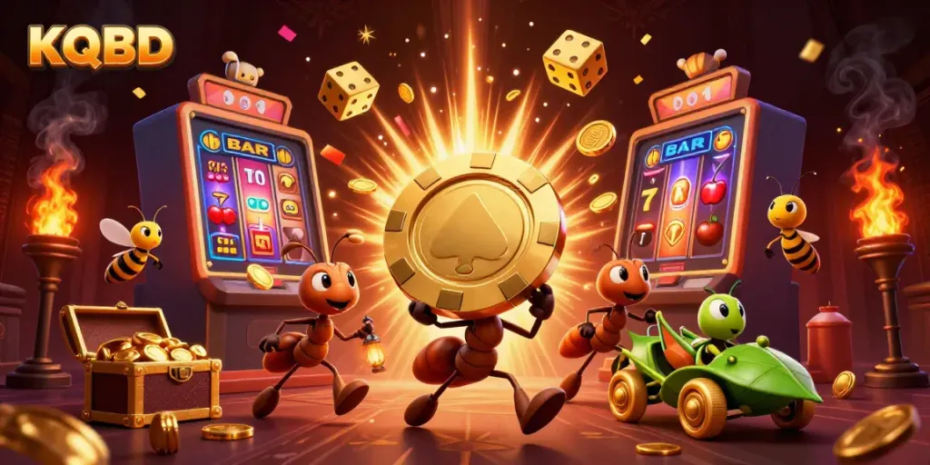 KQBD delivers essential casino fun with a heist of golden poker chips and dynamic game elements.