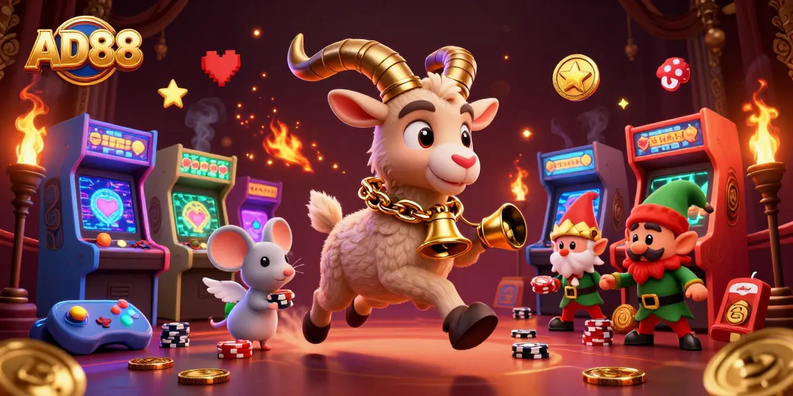 AD88 brings excitement with a lively casino scene, featuring unique characters and vibrant gaming elements.