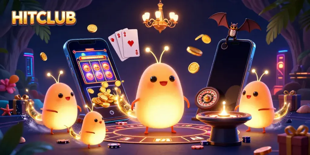 Engage with HITCLUB’s vibrant online casino ambiance, filled with bioluminescent glowworms and gaming excitement.