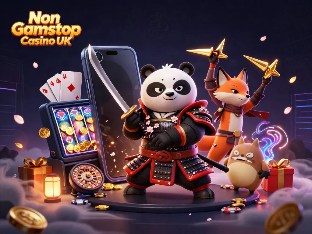 Engage with the thrilling action of Non Gamstop Casino UK amidst vibrant characters and gaming elements.