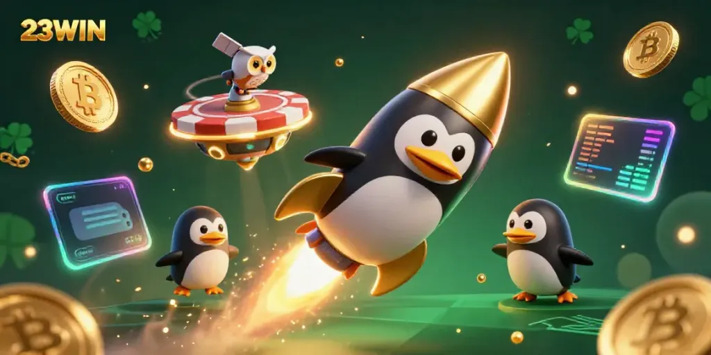 Experience thrilling gaming adventures at 23WIN with a vibrant cosmic casino scene.