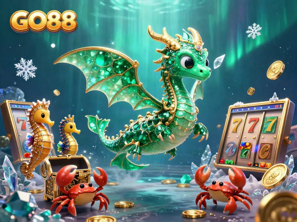 Experience exciting slots and games at GO88 in a vibrant underwater casino scene.