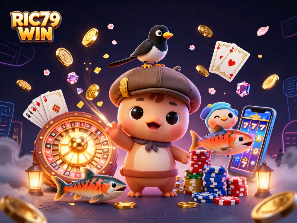 Experience the thrill of RIC79 WIN with captivating characters and exciting casino elements.