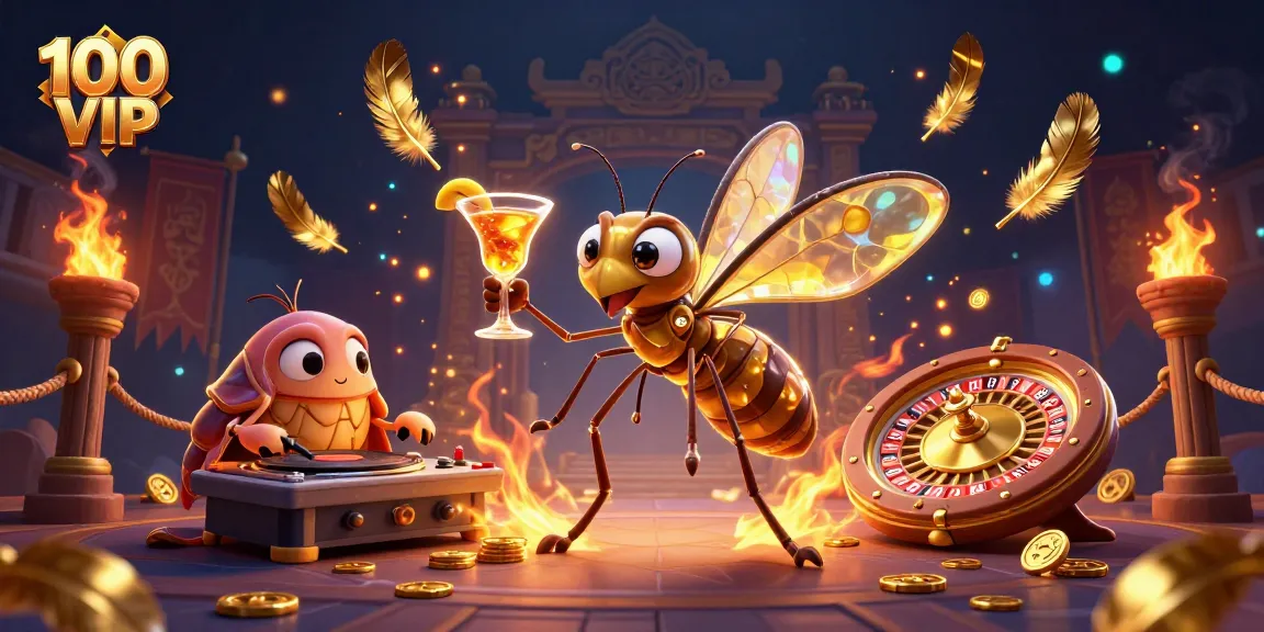 Experience the exciting gambling world at 100 VIP with unique casino mascots and vibrant 3D elements