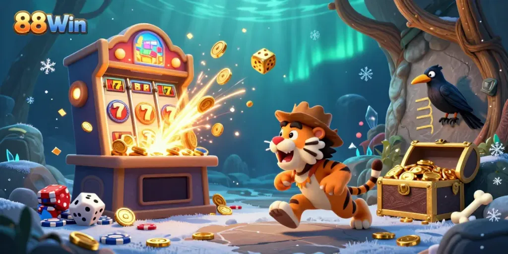 Players enjoying exhilarating games at 88Win's vibrant prehistoric casino.