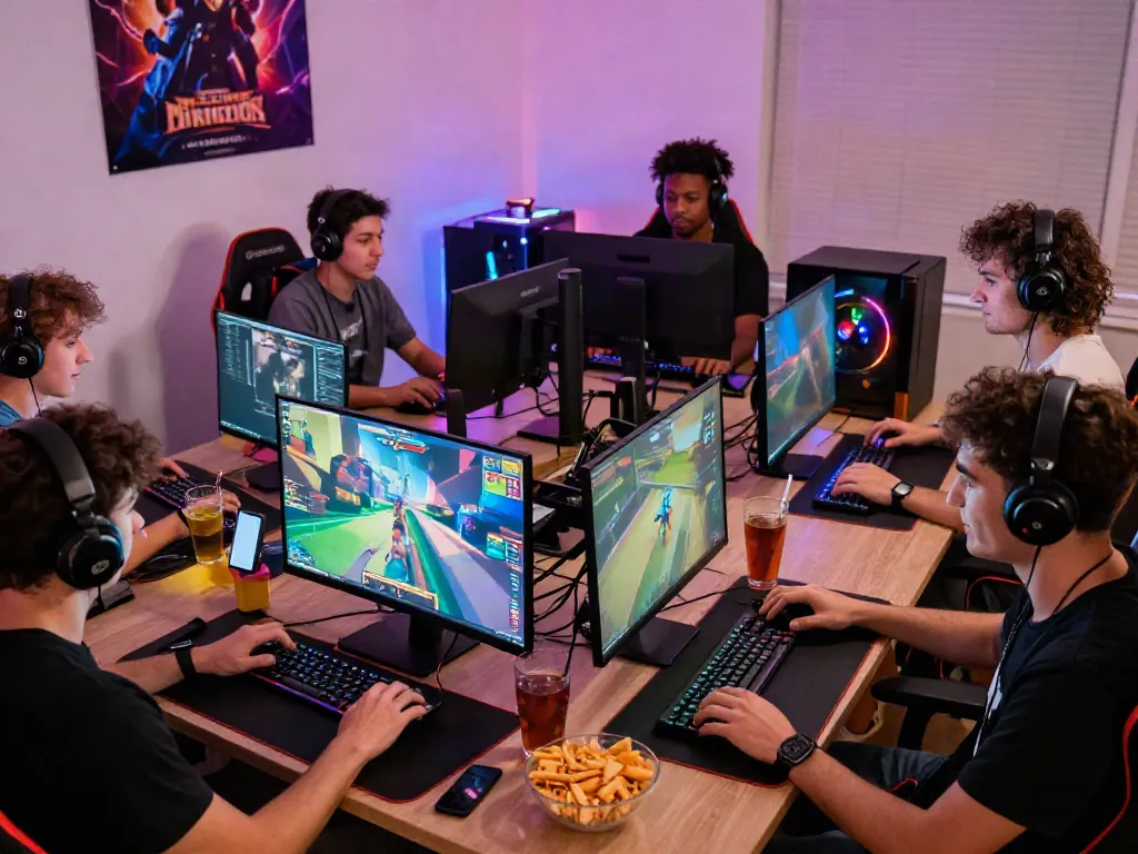 Exciting gaming scene featuring friends enjoying popular games at nhà cái da88 on PCs and mobile devices.