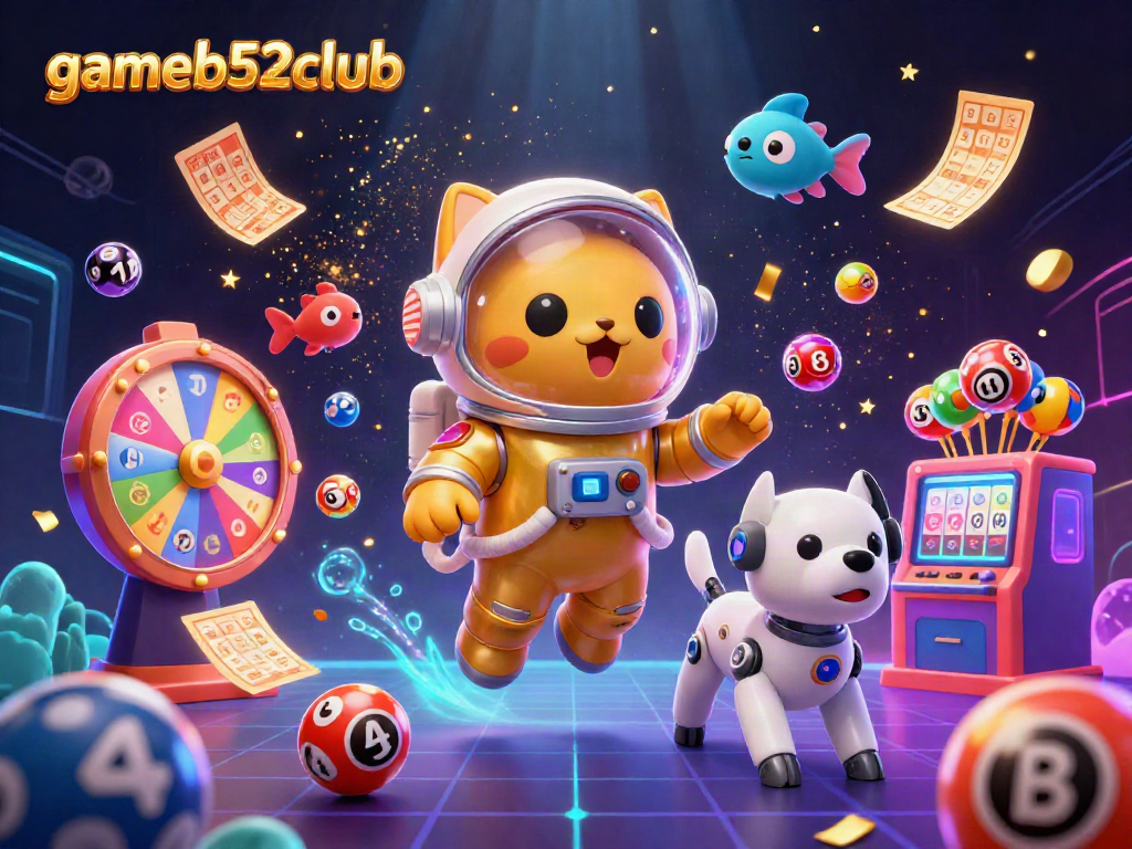 Engage with the dynamic world of gameb52club featuring a space astronaut cat and exciting casino elements.