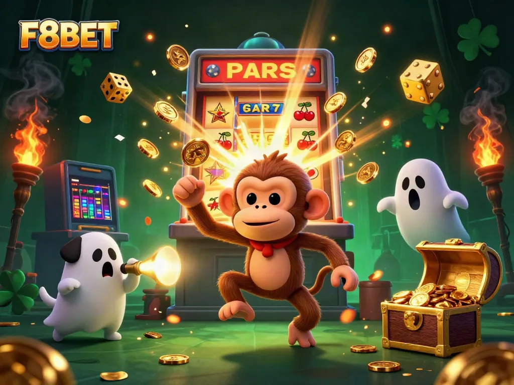 Experience F8BET's thrilling casino atmosphere featuring juggled coins and exciting jackpot action.