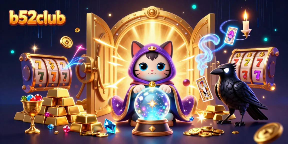 Engage with b52club's thrilling slots and jackpot adventures in a vibrant 3D casino scene.