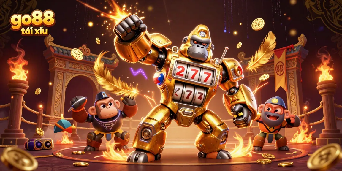 Experience the excitement of go88 tài xỉu with this dynamic casino illustration showcasing winning mechanics and vibrant elements.