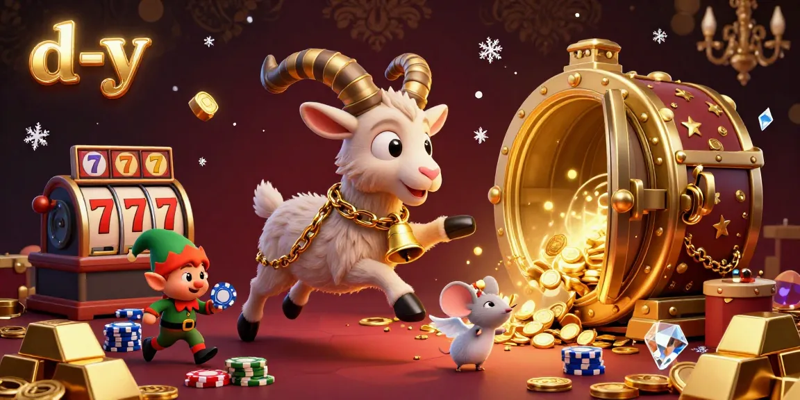 Experience the d-y holiday casino scene filled with chaos, featuring Krampus, angel mouse, and mischievous gremlins stealing poker chips.