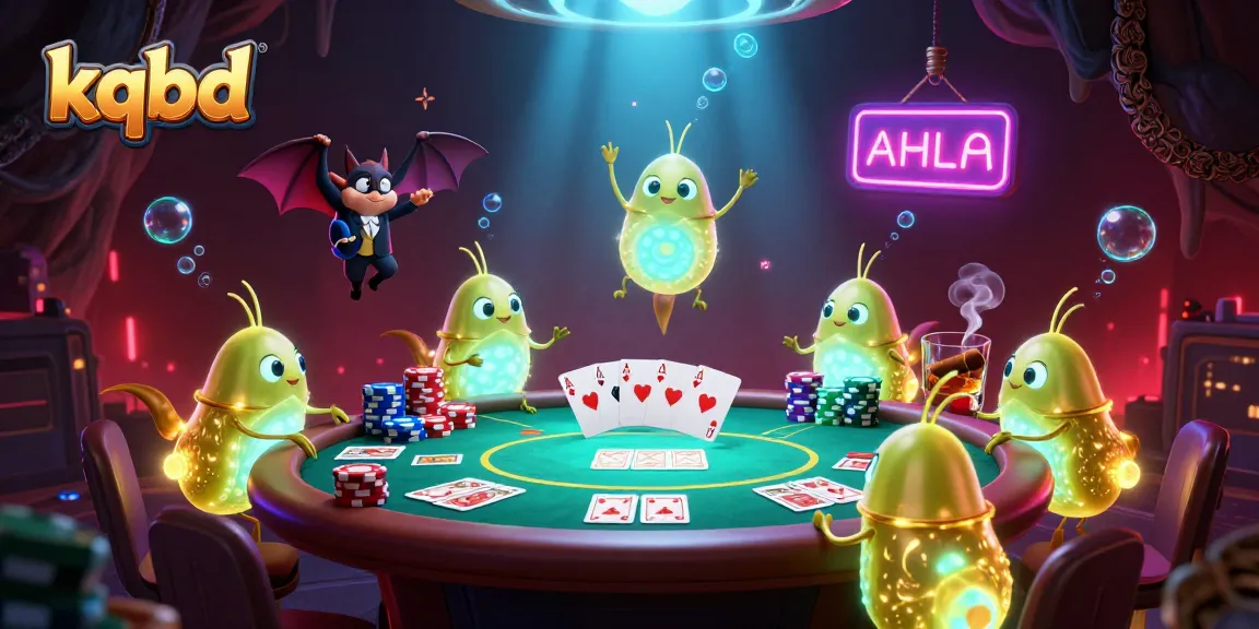 Experience real-time kqbd updates with a vibrant casino scene illuminated by glowworms and a bat dealer.