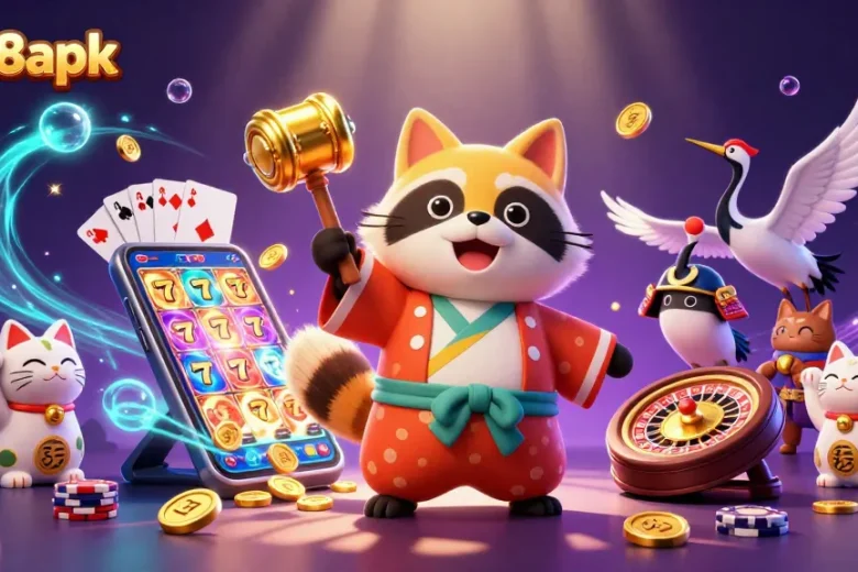 Experience the thrill of winning with go88apk in a vibrant casino scene featuring cheerful characters and dynamic game elements.