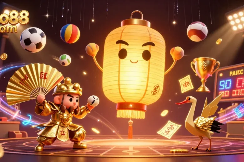 Engage with the excitement of hello88 com in this vibrant casino scene featuring dynamic elements and lucky symbols.