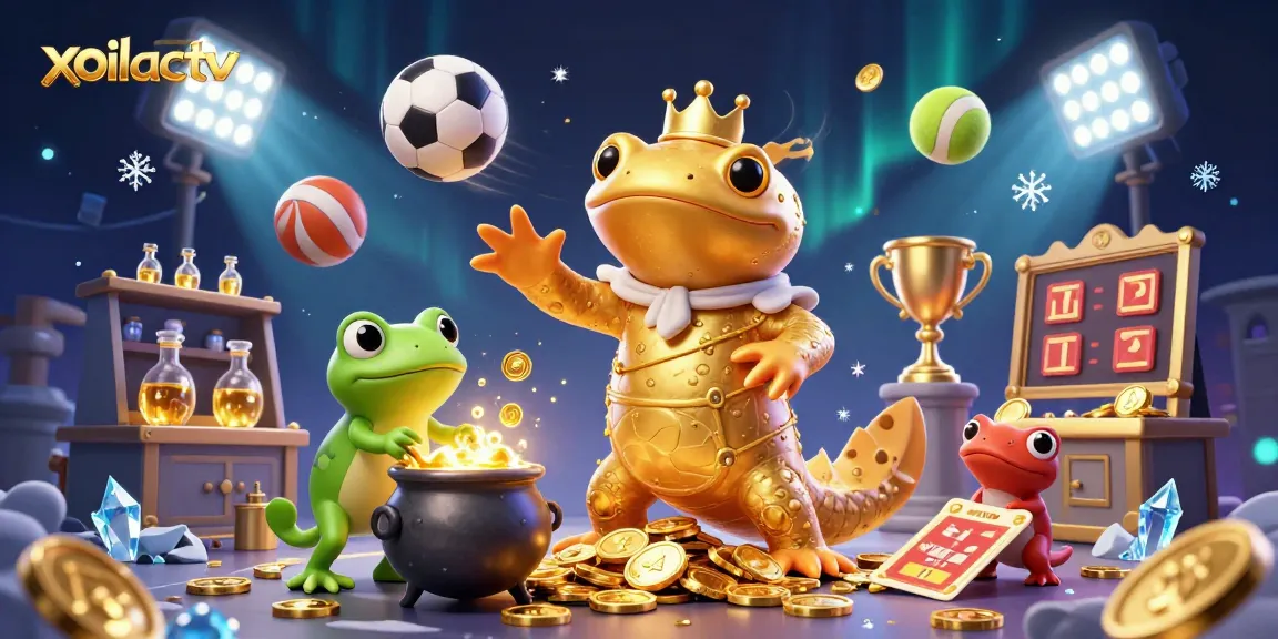 Watch thrilling matches live on xoilactv with gold coins and sports elements enhancing your betting experience.