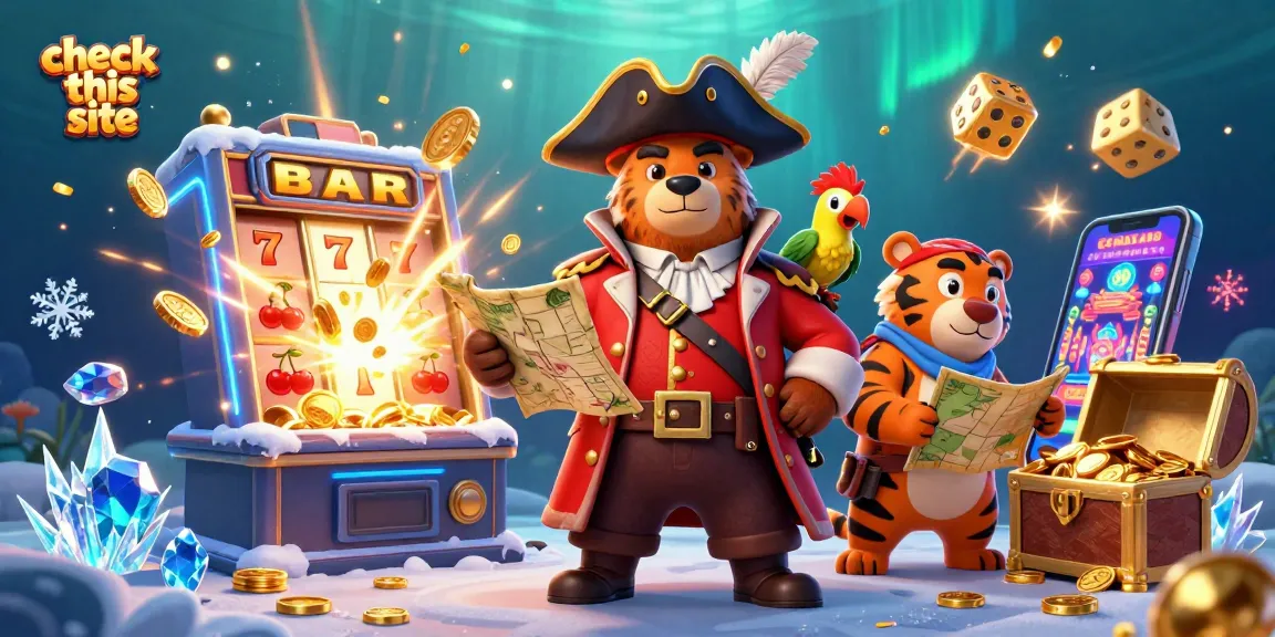 Check this site with vibrant casino elements in an exciting 3D pirate-themed illustration.